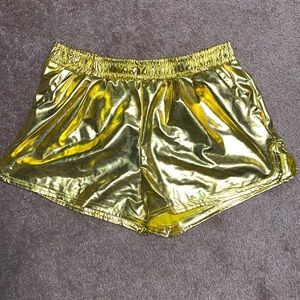 Gold metallic shorts